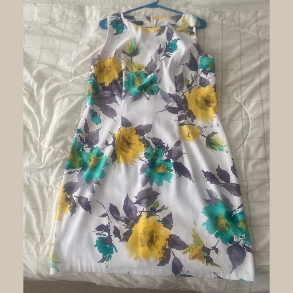 Alyx - Size 14 - Floral Sleeveless Summer Dress Stretch Sheath Style